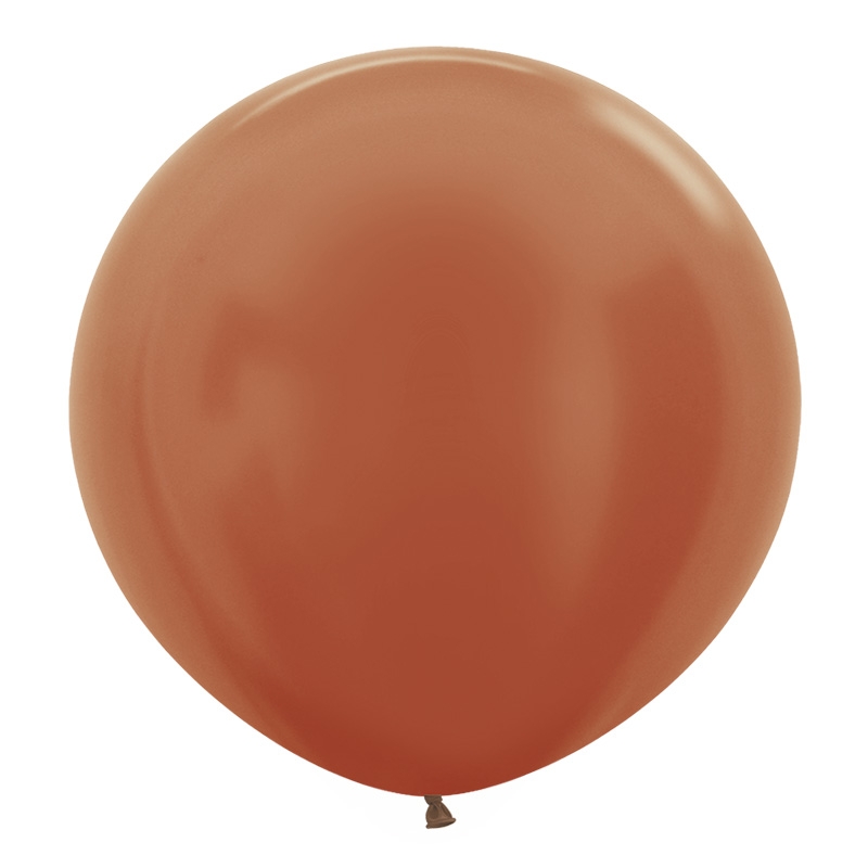Metallic Copper 60cm Round Balloons 10pk (D)