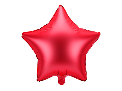 PD Foil Balloon Matte Star Red 1pkt 48CM
