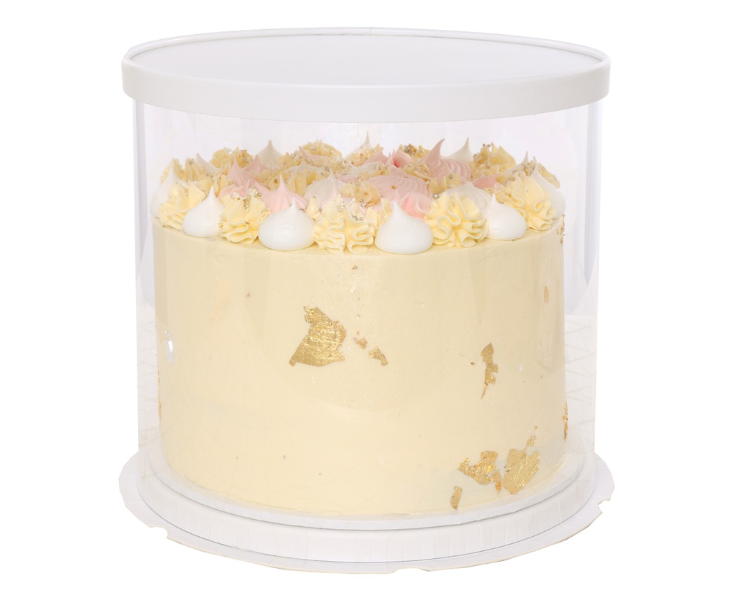 FS Clear Cake Box Set 10.5&quot; (H28cm) Round White 1pk