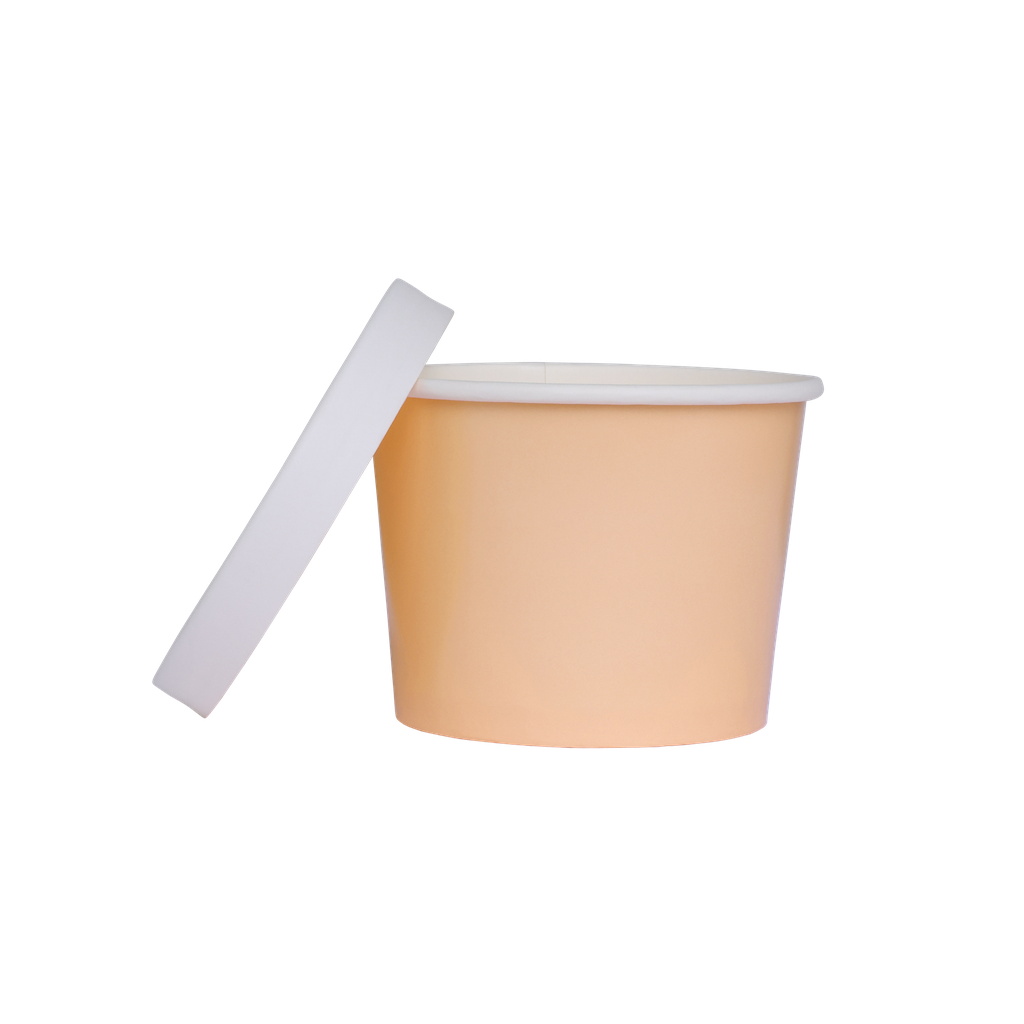 FS Paper Luxe Tub w/ Lid Peach 5pk