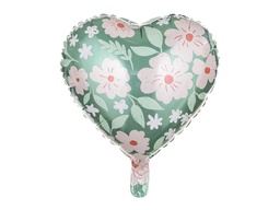 [26124] PD Foil Balloon Heart and Flowers 45cm