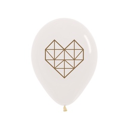 [59620923] Geometric Heart Crystal Clear/Gold 4S 30cm 50pk