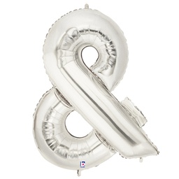 [2515861S] Megaloon &amp; Ampersand Silver Foil Balloon 40&quot; 1pk