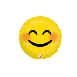 [2536264P] Round Emoji Smiley Foil 18&quot; 1pk