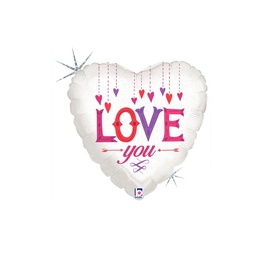 [2536217P] Love You Hanging Hearts 18&quot;/45cm Heart Holo