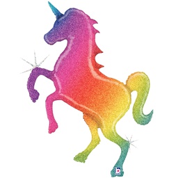 [2535700P] Shape Holo Glitter Unicorn Foil 54&quot; 1pk