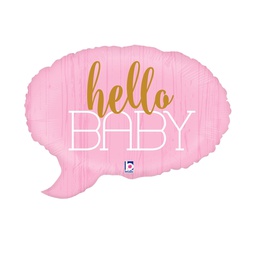 [2535692P] Shape Hello Baby Pink Foil 24&quot; 1pk
