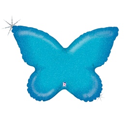 [2535129P] Shape Holo Butterfly Solid Blue Foil 30&quot; 1pk