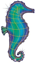[35951P] Shape Holo Glitter Seahorse Foil 37&quot; 1pk