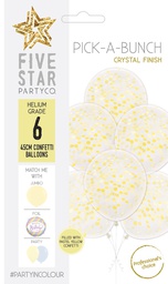 [750306] Confetti Balloon Pastel Yellow 45cm 6pk