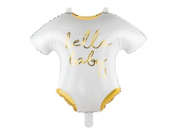 [26008019] PD Foil Balloon Matte Baby Romper Hello Baby White 1pkt 51x45CM 