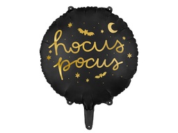 [26149] PD Foil Balloon Round Black Hocus Pocus 1pkt 35cm