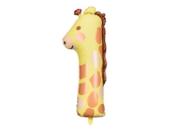 [261631] PD Foil Balloon Number 1 - Giraffe 42x90cm 