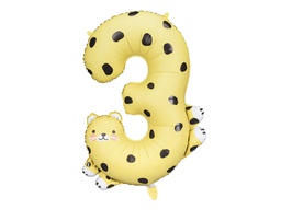 [261633] PD Foil Balloon Number 3 - Cheetah 68x98cm 