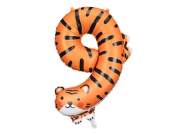 [261639] PD Foil Balloon Number 9 - Tiger 64x87cm 