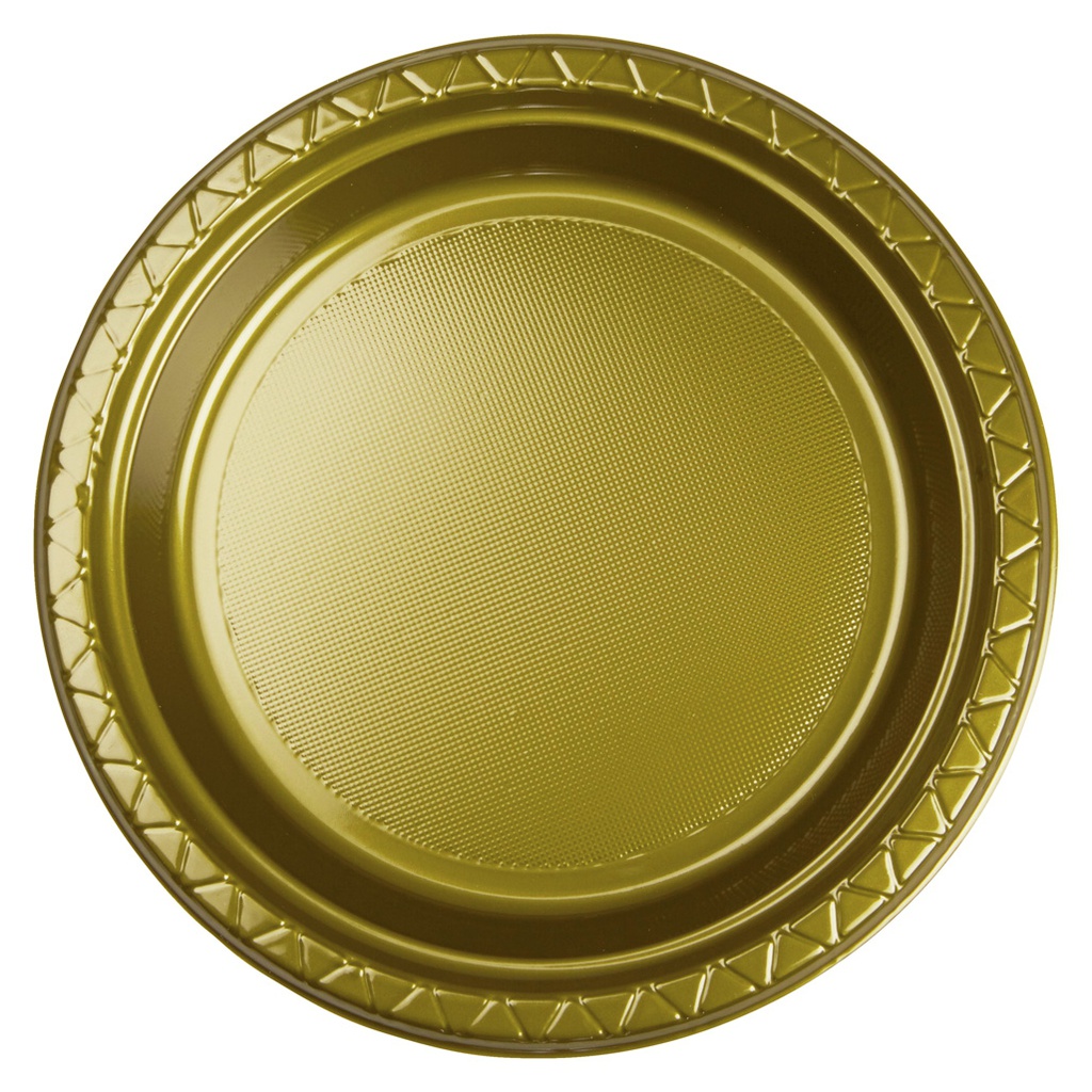 FS Round Dinner Plate 9 Metallic Gold 20pk&quot;