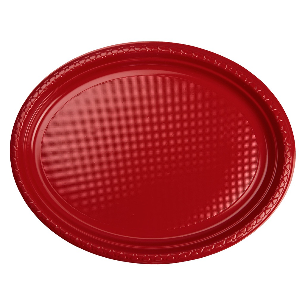 FS Oval Large Plate 12&quot; Apple Red 20pk