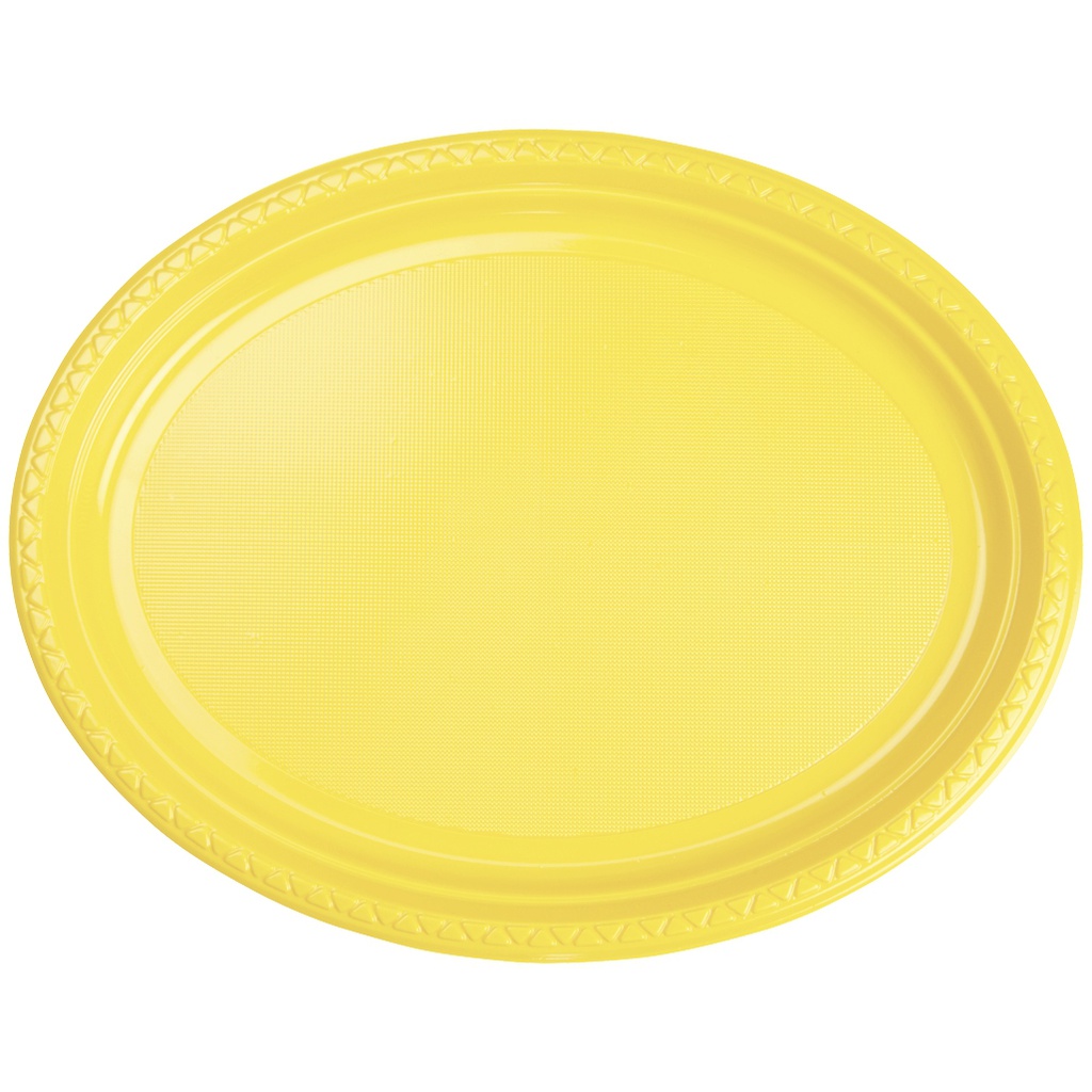 FS Oval Large Plate 12&quot; Canary Yellow 20pk