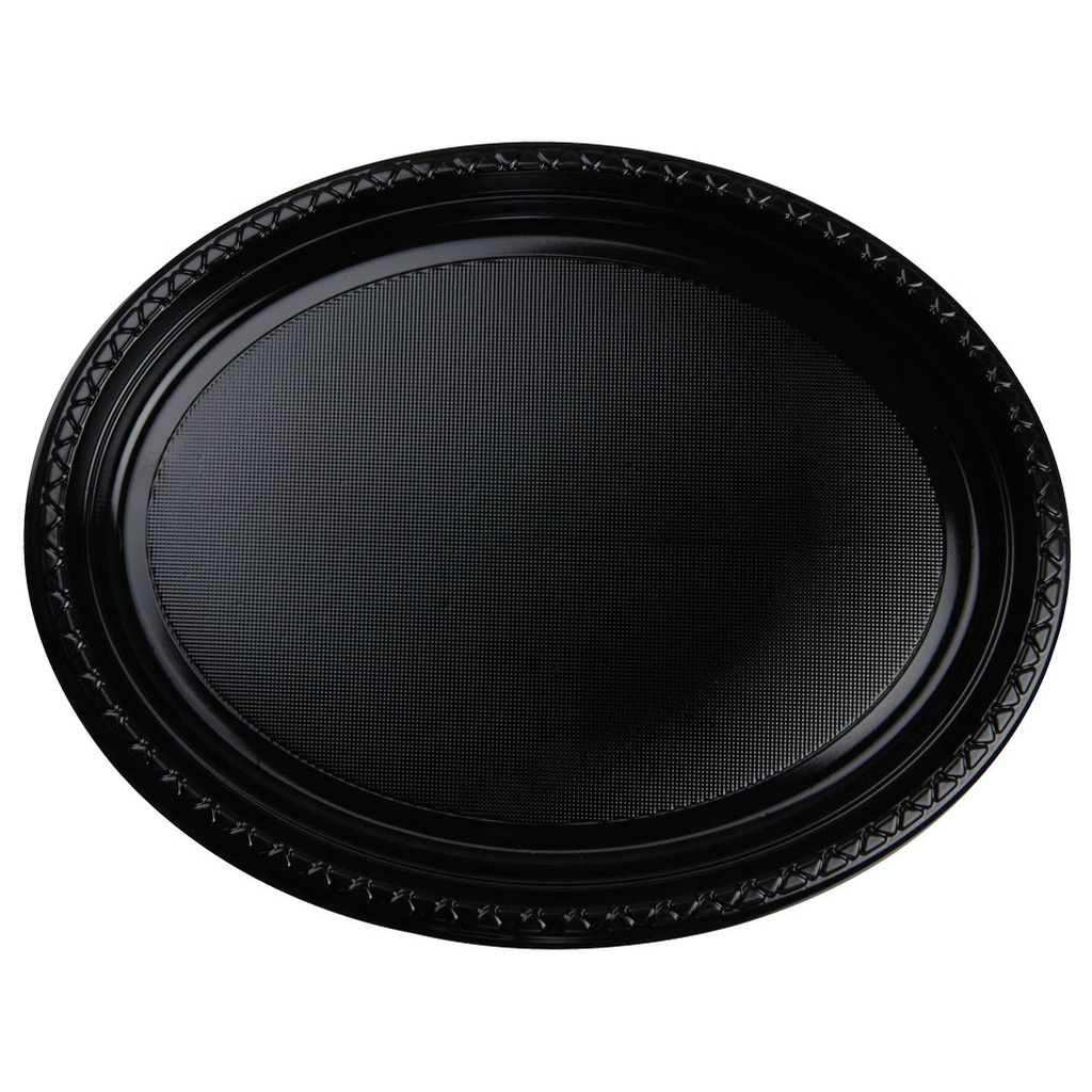 FS Oval Large Plate 12 Black 20pk&quot;