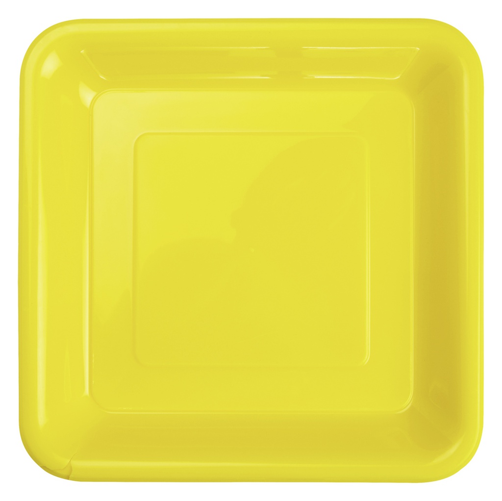 FS Square Snack Plate 7 Canary Yellow 20pk