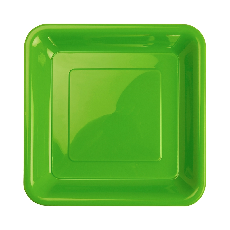 FS Square Snack Plate 7 Lime Green 20pk&quot;