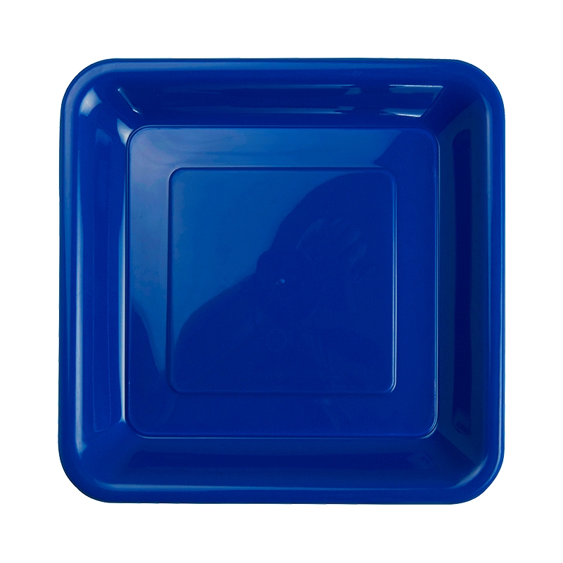 FS Square Snack Plate 7&quot; True Blue 20pk