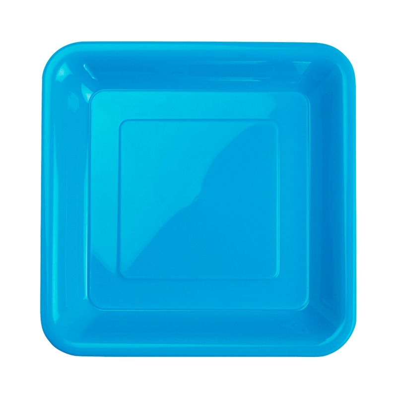 FS Square Snack Plate 7&quot; Electric Blue 20pk