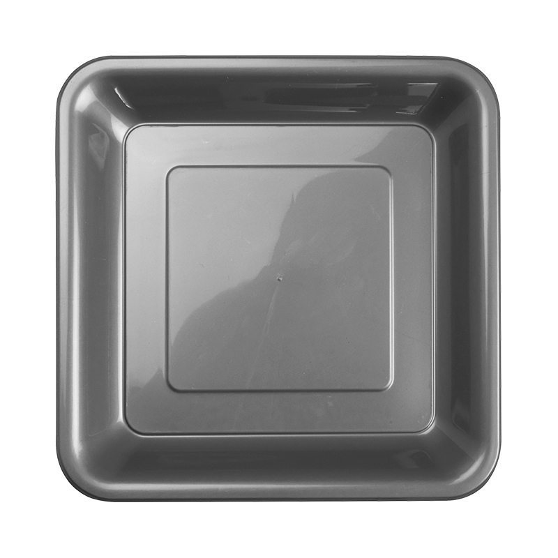 FS Square Snack Plate 7&quot; Metallic Silver 20pk
