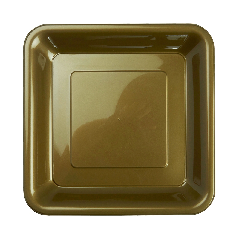 FS Square Snack Plate 7 Metallic Gold 20pk&quot;