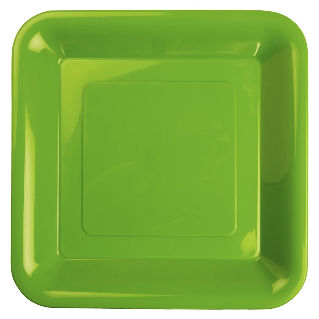 FS Square Banquet Plate 10&quot; Lime Green 20pk