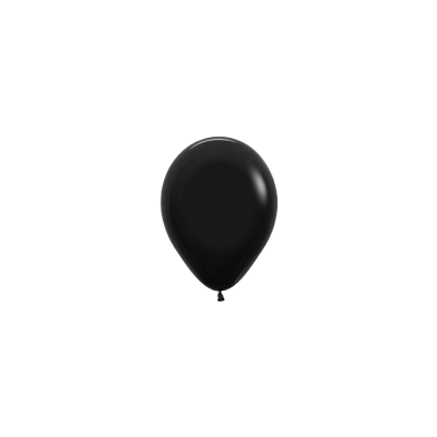 Fashion Black 12cm Round Balloon 100pk