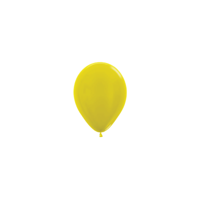 Metallic Yellow 12cm Round Balloon 100pk