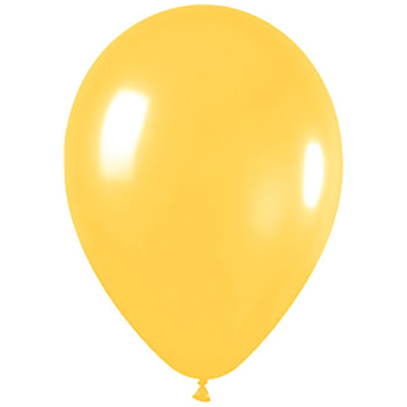 Metallic Yellow 30cm Round Balloon 100pk