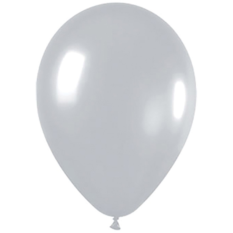 Metallic Silver 30cm Round Balloon 100pk