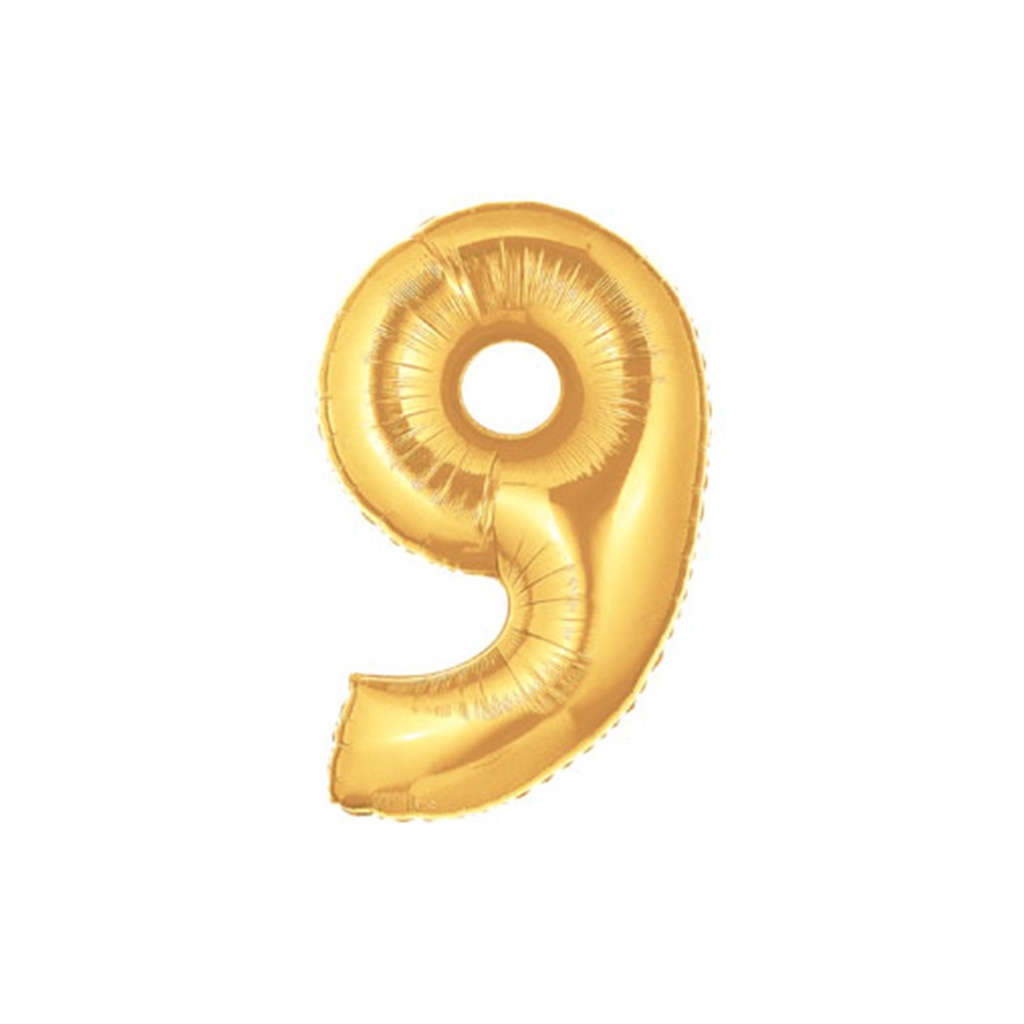 M/Loon Mini 9 Gold Foil Balloon 7&quot; 1pk