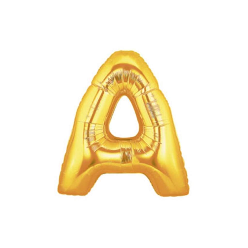M/Loon Mini A Gold Foil Balloon 7&quot; 1pk