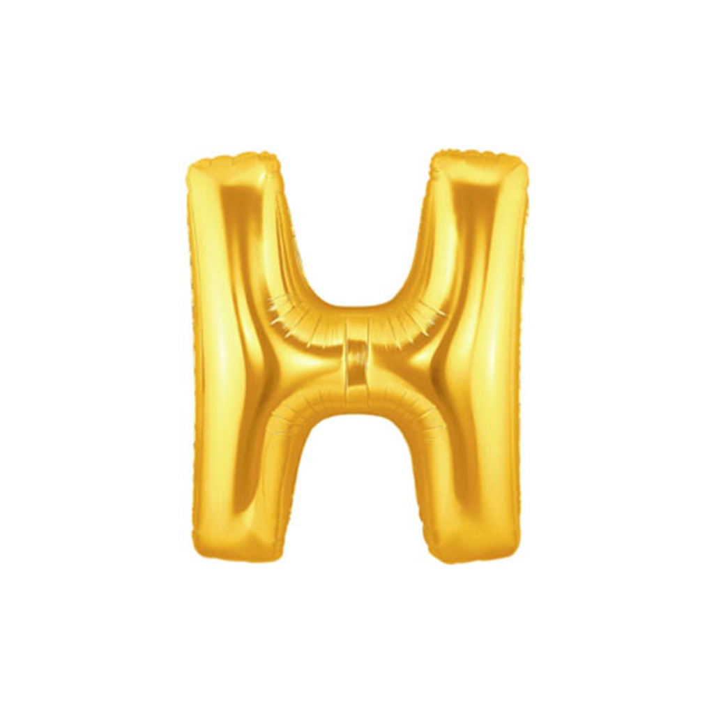 M/Loon Mini H Gold Foil Balloon 7&quot; 1pk