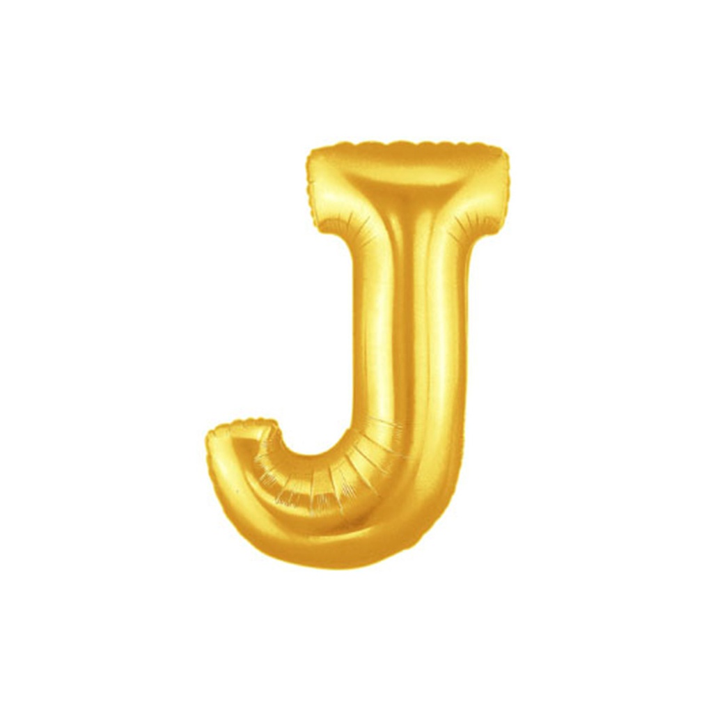 M/Loon Mini J Gold Foil Balloon 7&quot; 1pk