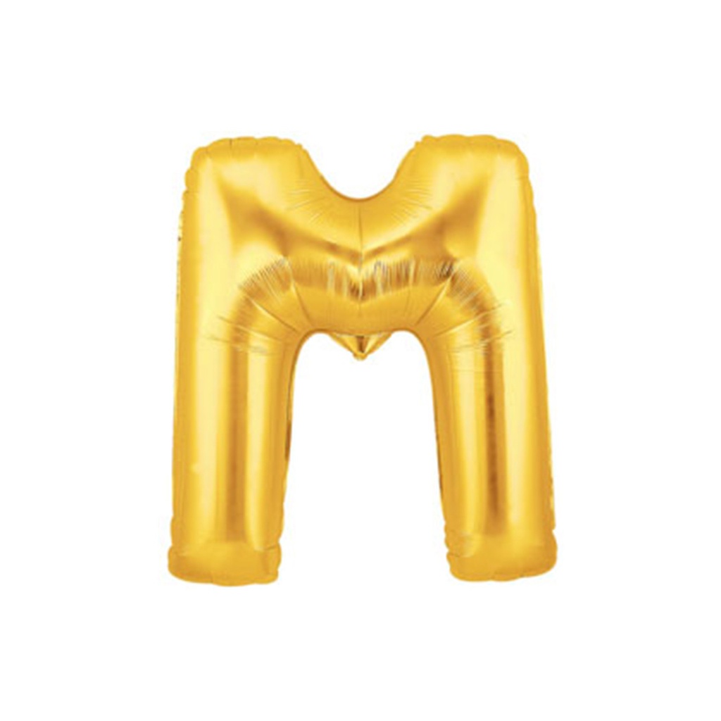 M/Loon Mini M Gold Foil Balloon 7&quot; 1pk