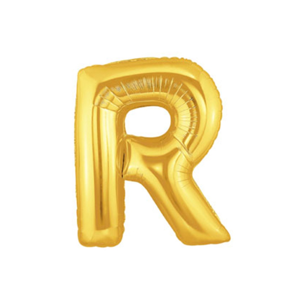 M/Loon Mini R Gold Foil Balloon 7&quot; 1pk