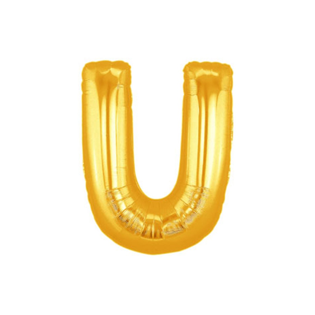 M/Loon Mini U Gold Foil Balloon 7&quot; 1pk