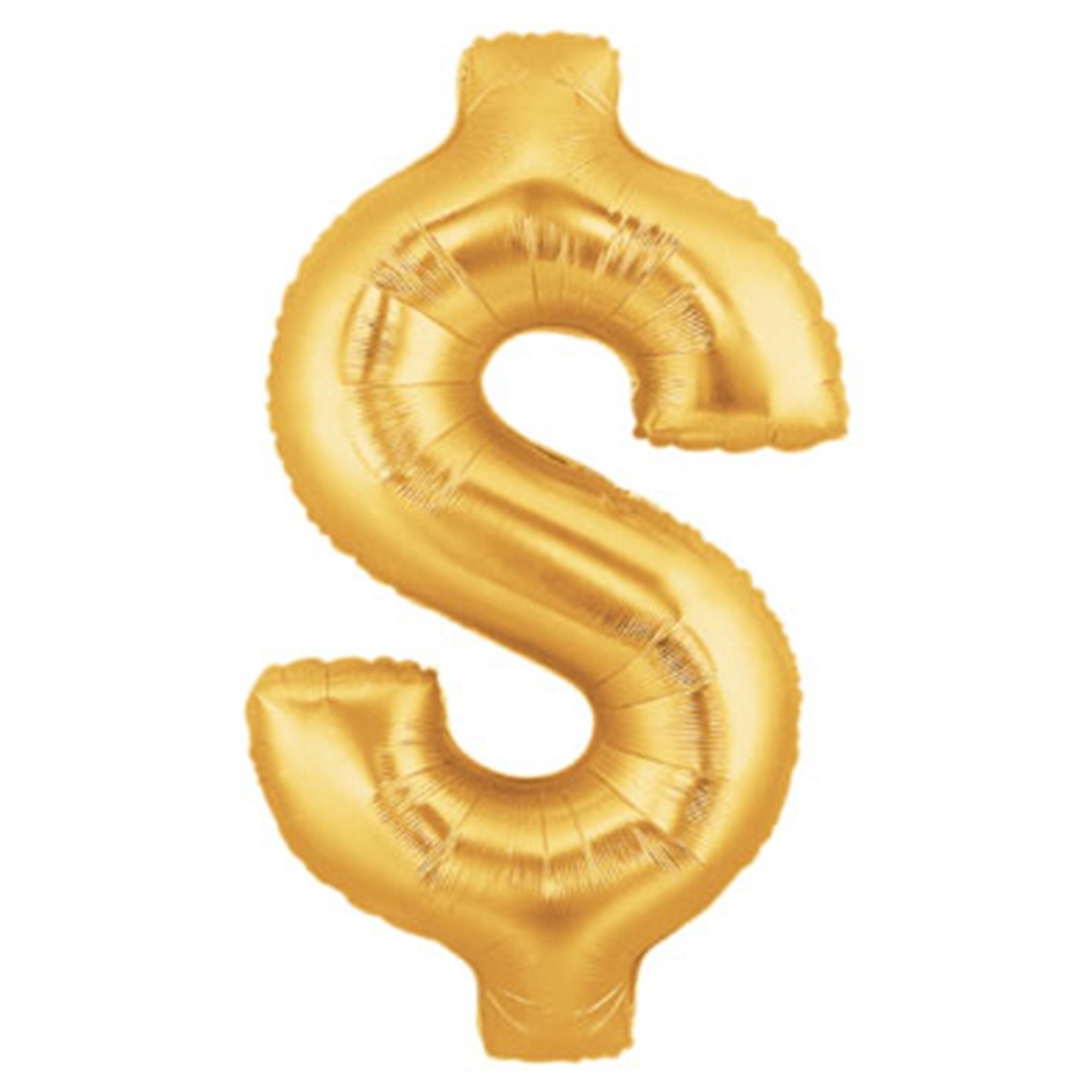 Megaloon $ Dollar Gold Foil Balloon 40&quot; 1pk