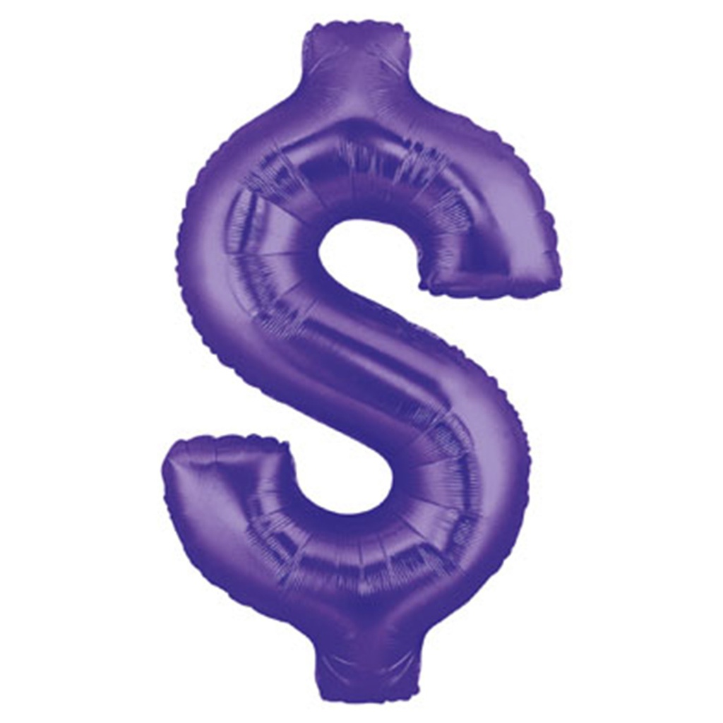 Megaloon $ Dollar Purple Foil Balloon 40&quot; 1pk (D)