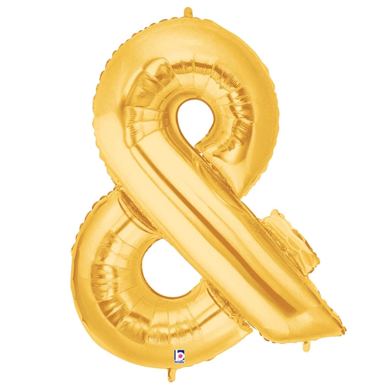 Megaloon &amp; Ampersand Gold  Foil Balloon 40&quot; 1pk