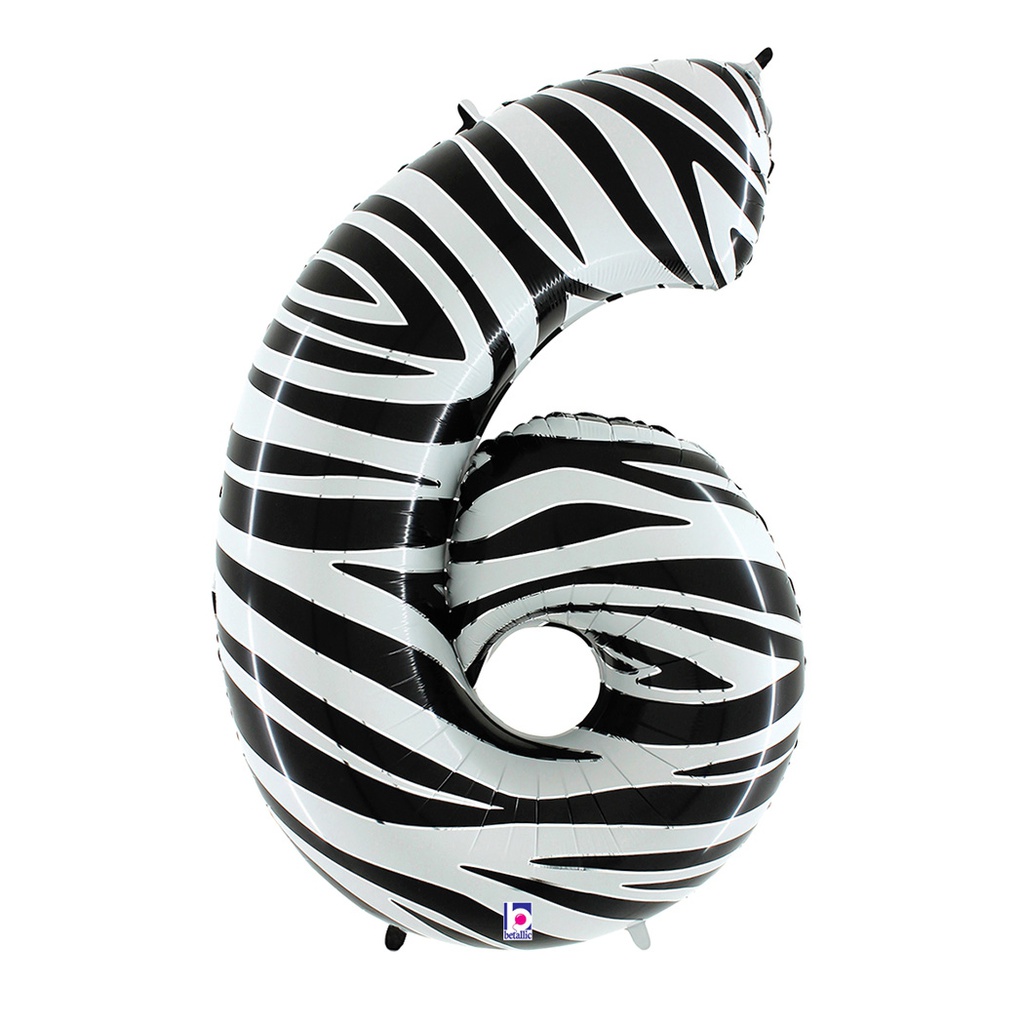 Megaloon 6 Zebra Foil Balloon 40&quot; 1pk