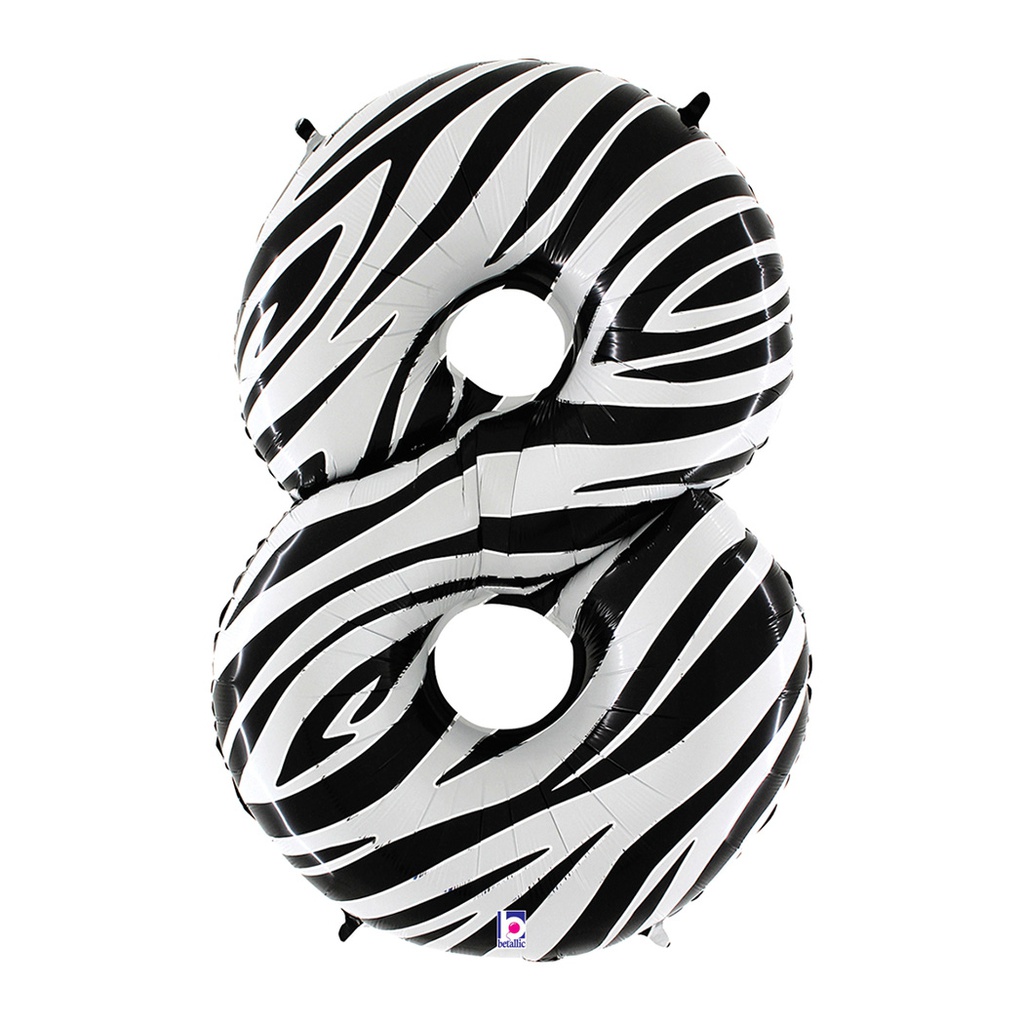 Megaloon 8 Zebra Foil Balloon 40&quot; 1pk
