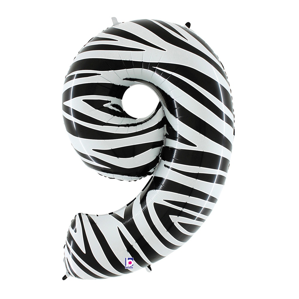 Megaloon 9 Zebra Foil Balloon 40&quot; 1pk