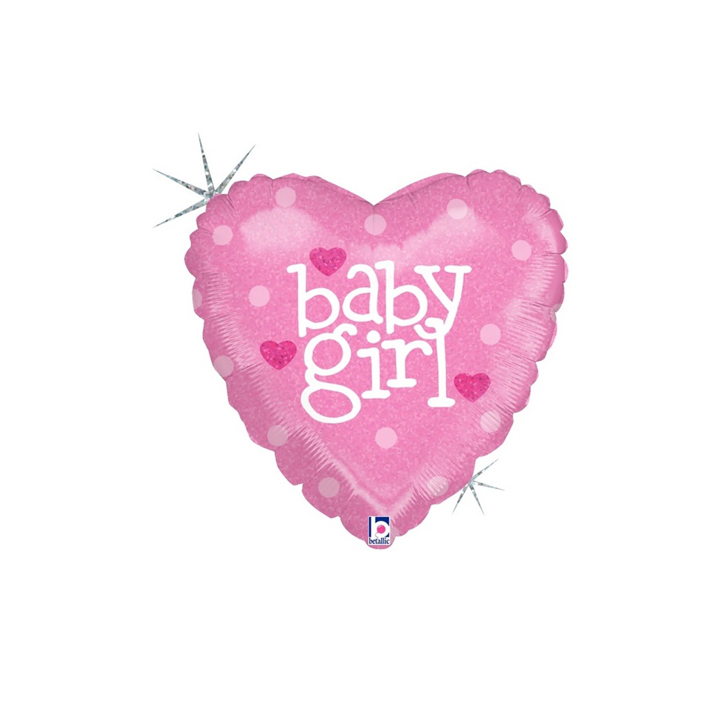 Baby Girl Heart 9/23cm Holo Hrt&quot;