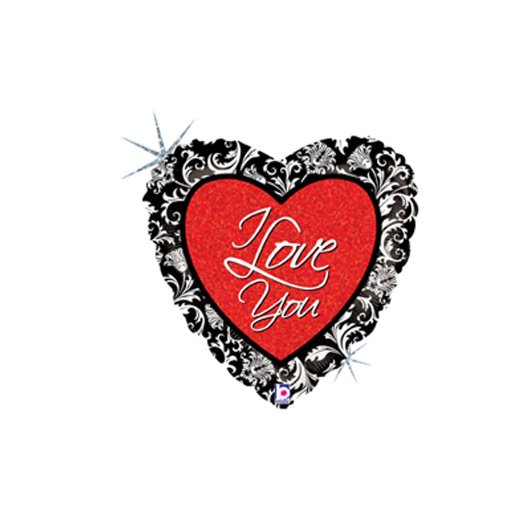 Love Damask Valentine Foil 9/23cm Holo SEAS