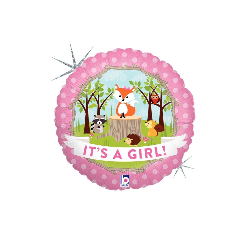 Woodland Baby Girl 18&quot;/45cm Rnd Holo